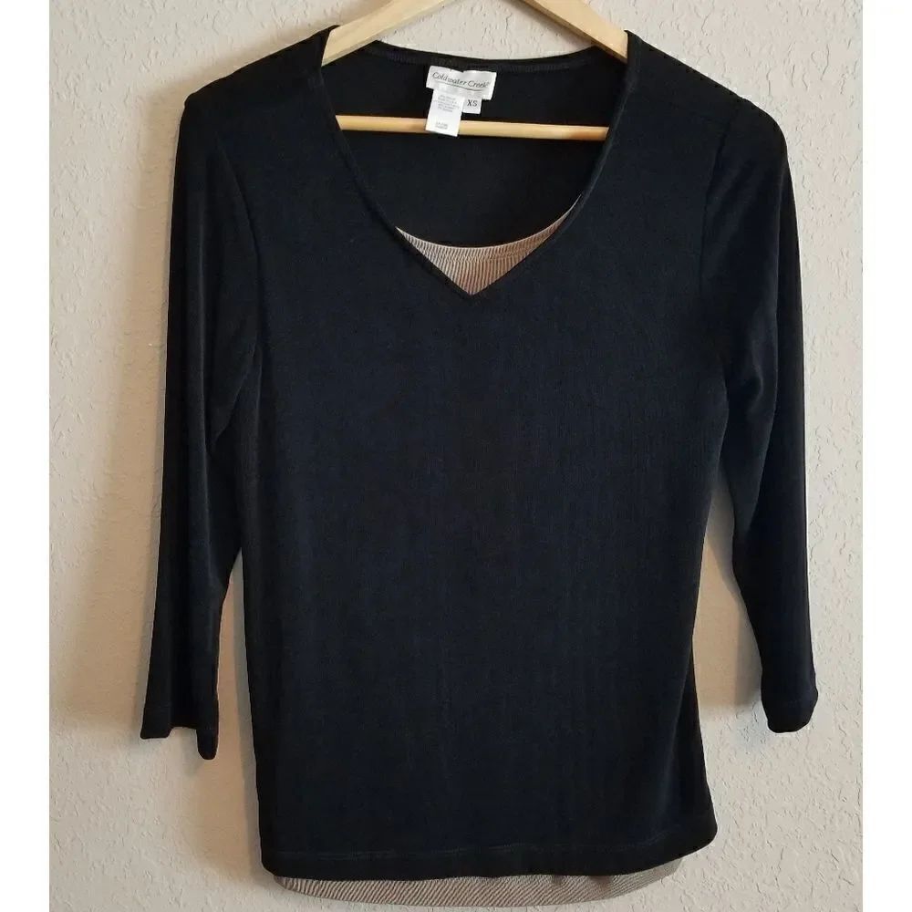 Coldwater Creek Double Layer Vneck Top